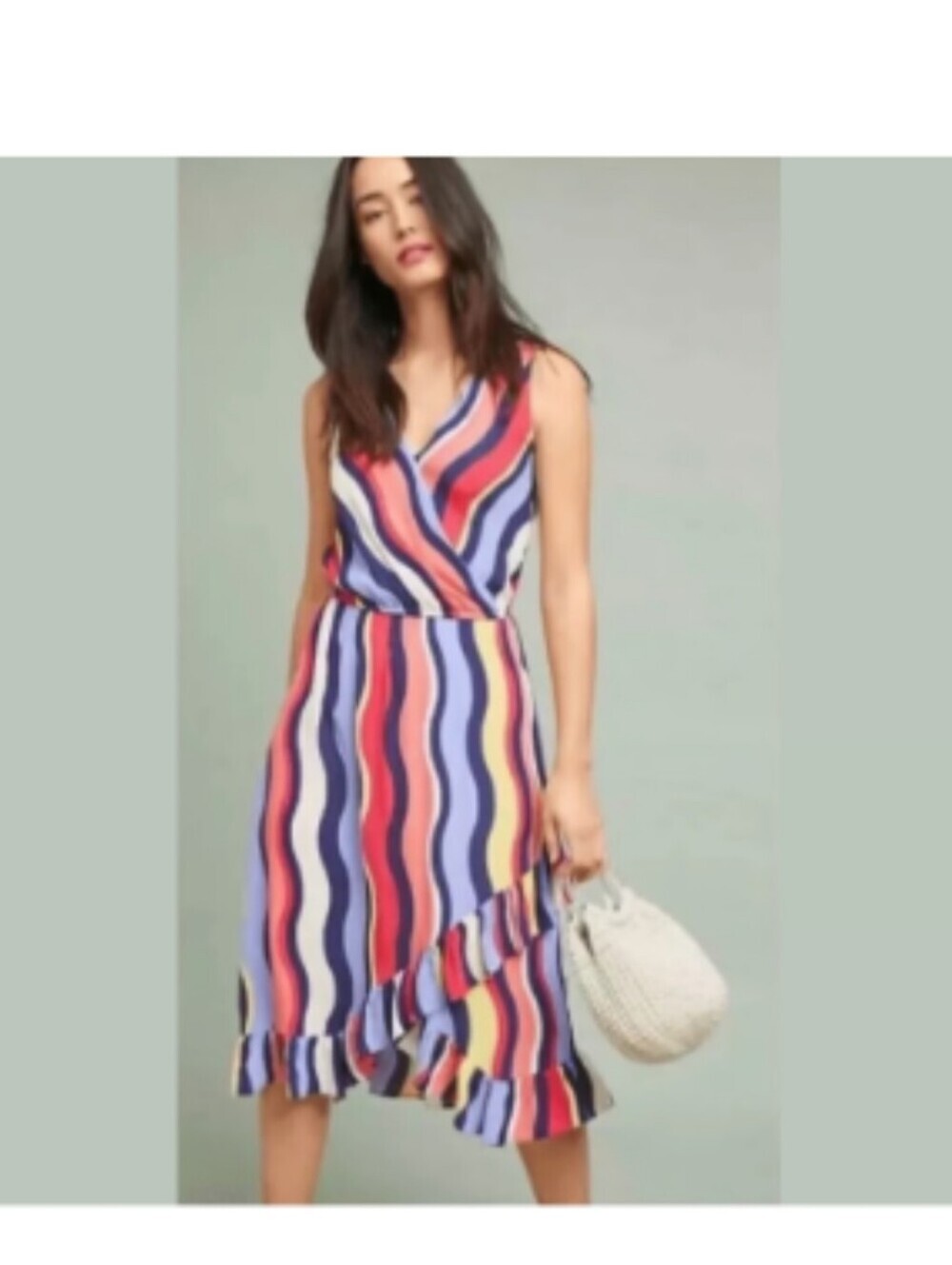 Plenty By Tracy Reese Sleeve Multi-Color Wave Stripe Maxi Dress